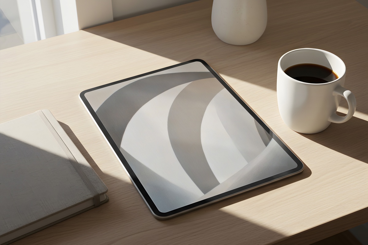 Elegant Shadow Arches Serenade Neutral iPad Wallpaper