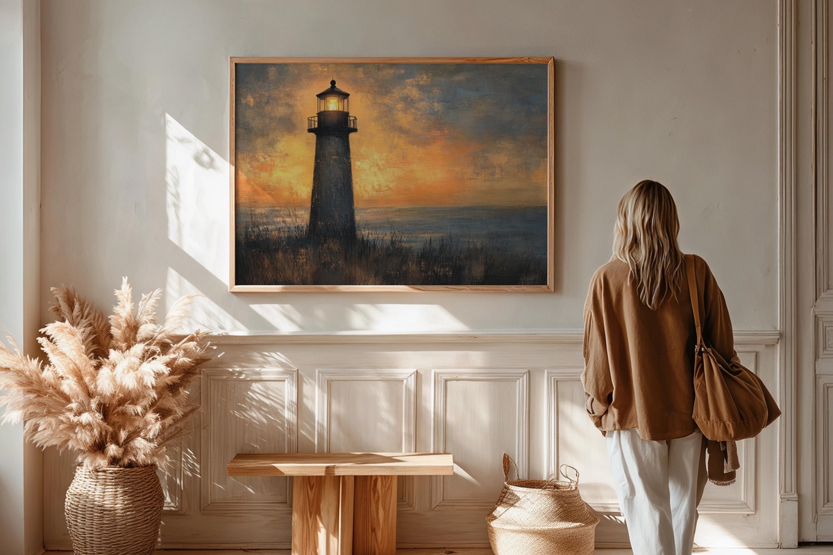 Dusk Beacon Glow Coastal Printable Wall Art