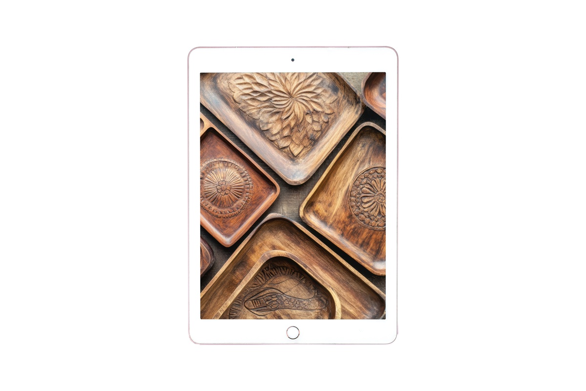 Wooden Tray Harmony Boho iPad Wallpaper