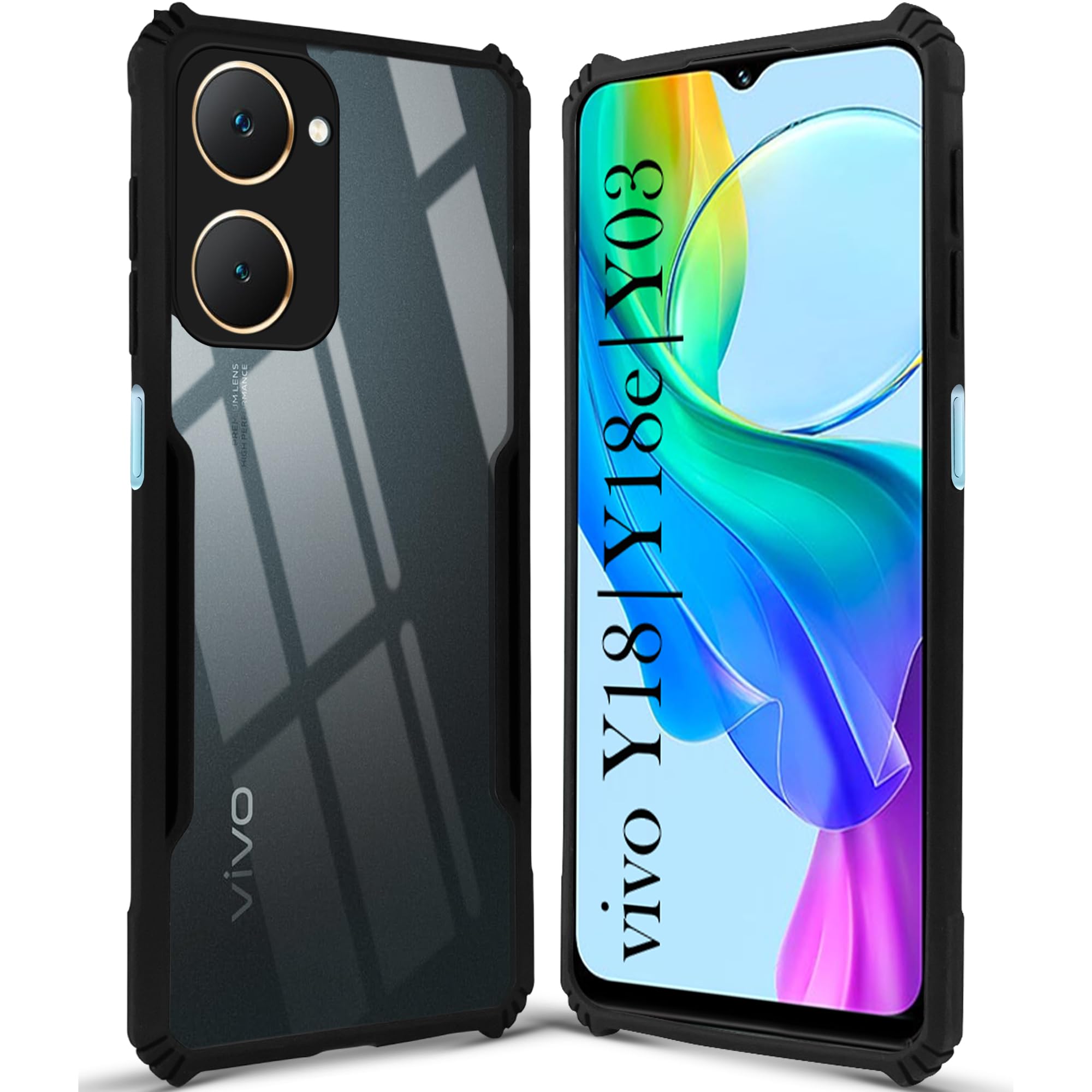 Black Border - Transparent Back iPaky Mobile Back Cover Case