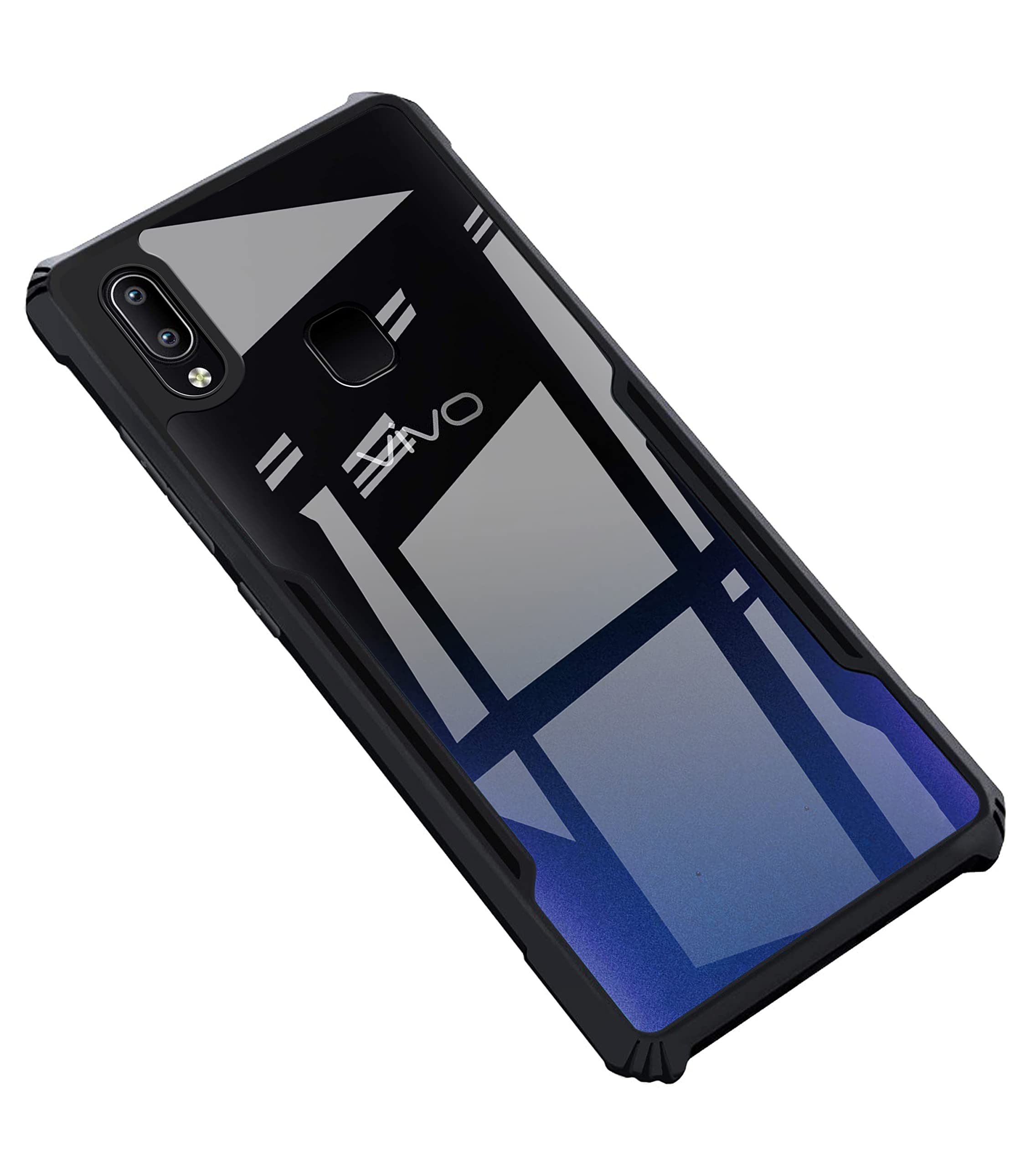 Vivo Y91 - Black Border - Transparent Back iPaky Mobile Back Cover Case