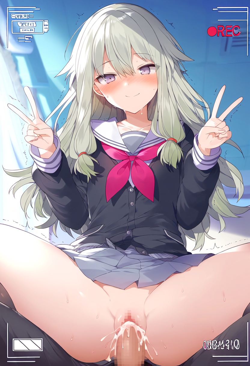 【プロセカ】制服寧々ちゃん ハメ撮り♡ by sarami@AIイラスト with ai art, Project Sekai, Project Sekai, Wonderlands x Showtime, Nene Kusanagi, uniform, POV