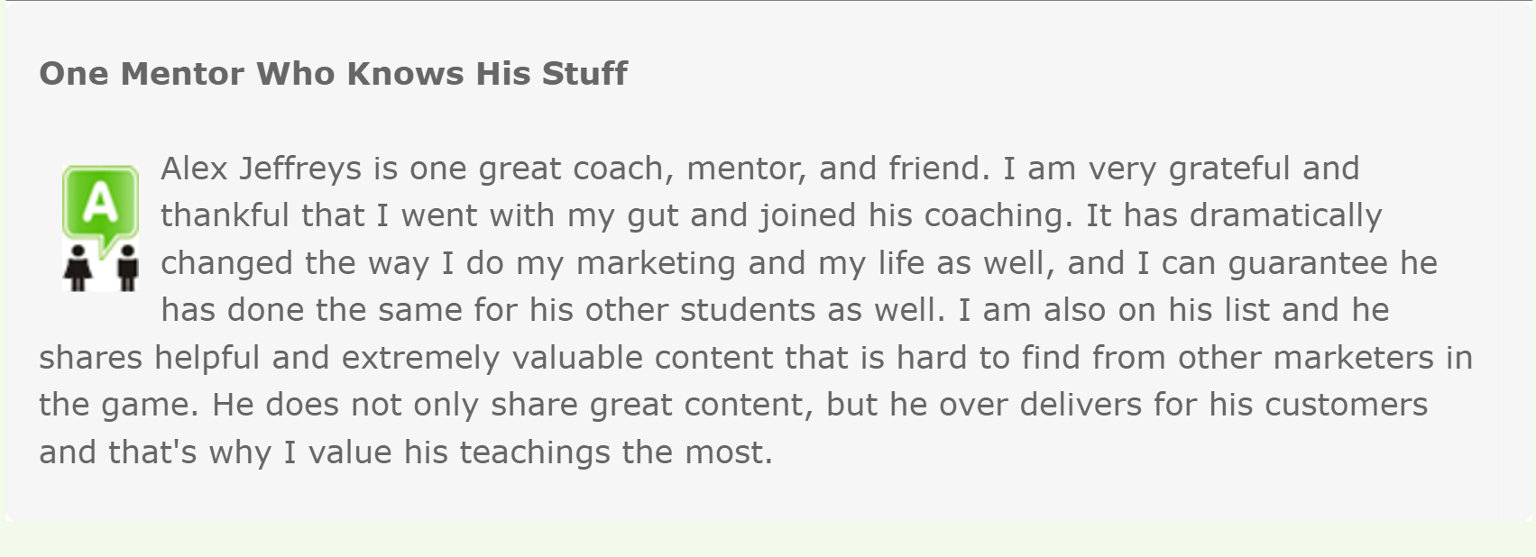Written testimonial 2