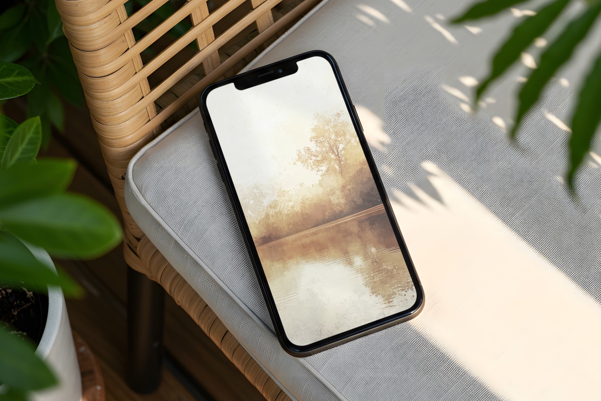 Lake Reflection in Autumn Hues Fall iPhone Wallpaper