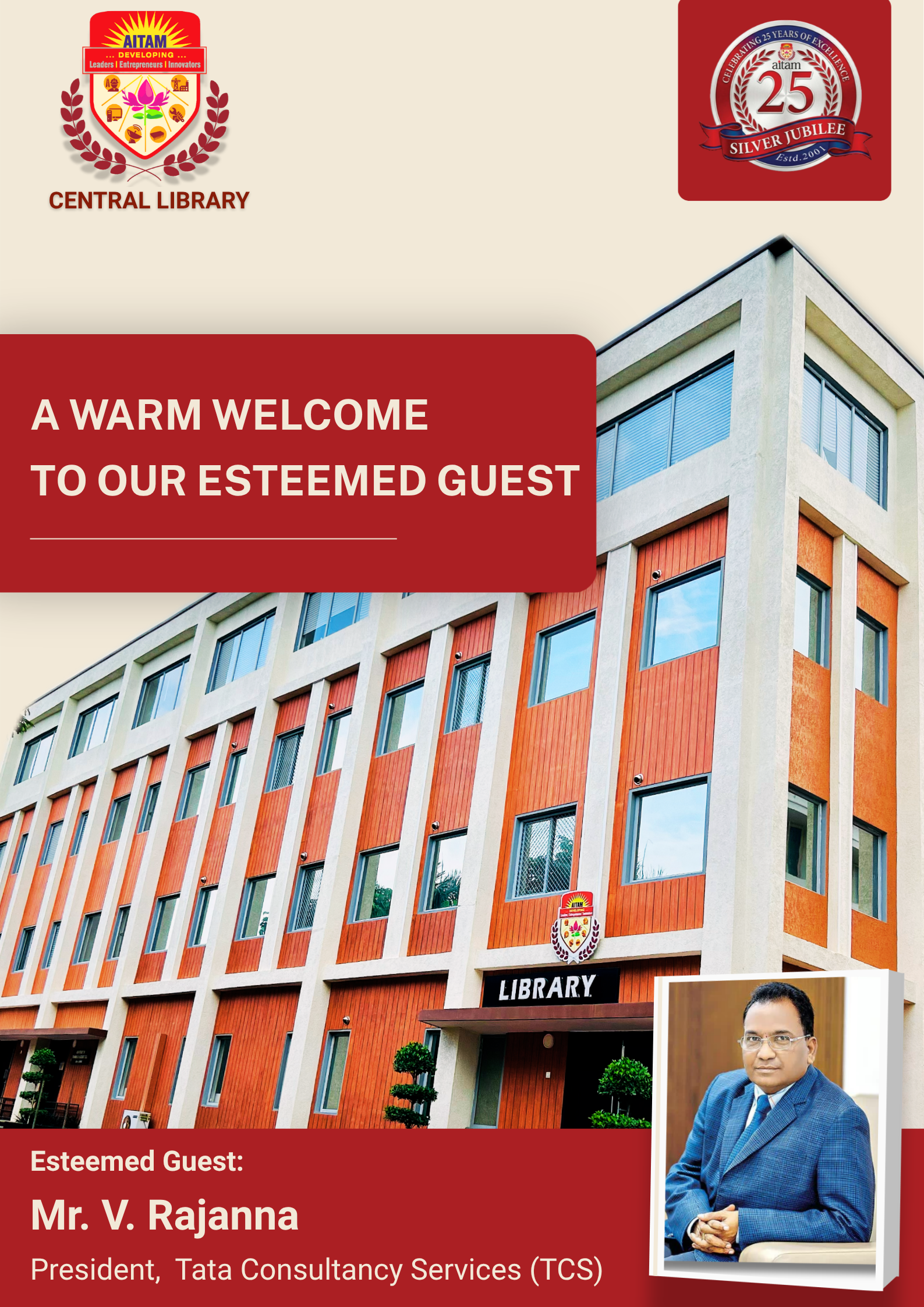 AITAM Central Library - Gold Poster