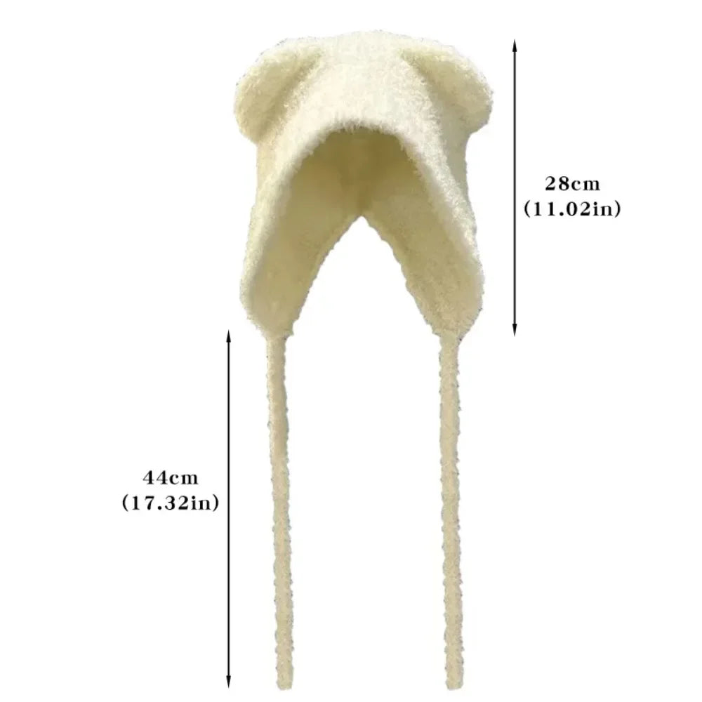 Lavisa - Cute Bear Ear Winter Hat Hooded Beanie