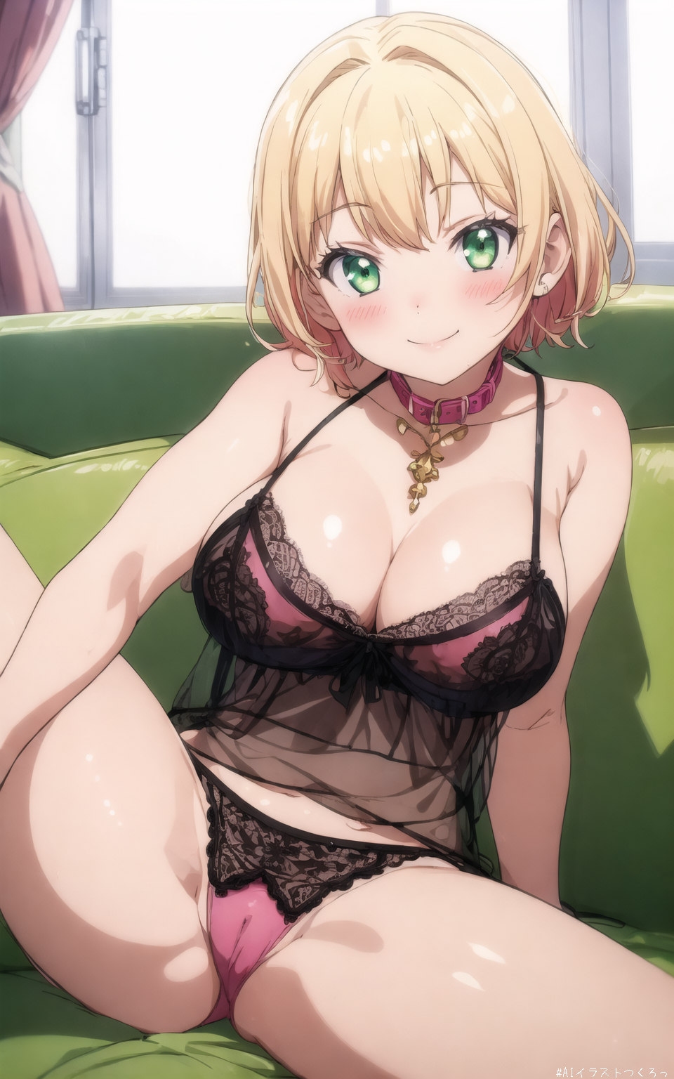 金髪ボブちゃん えっちな下着シリーズ by ぽんぽよ with blonde, babydoll, lingerie, lingerie, original