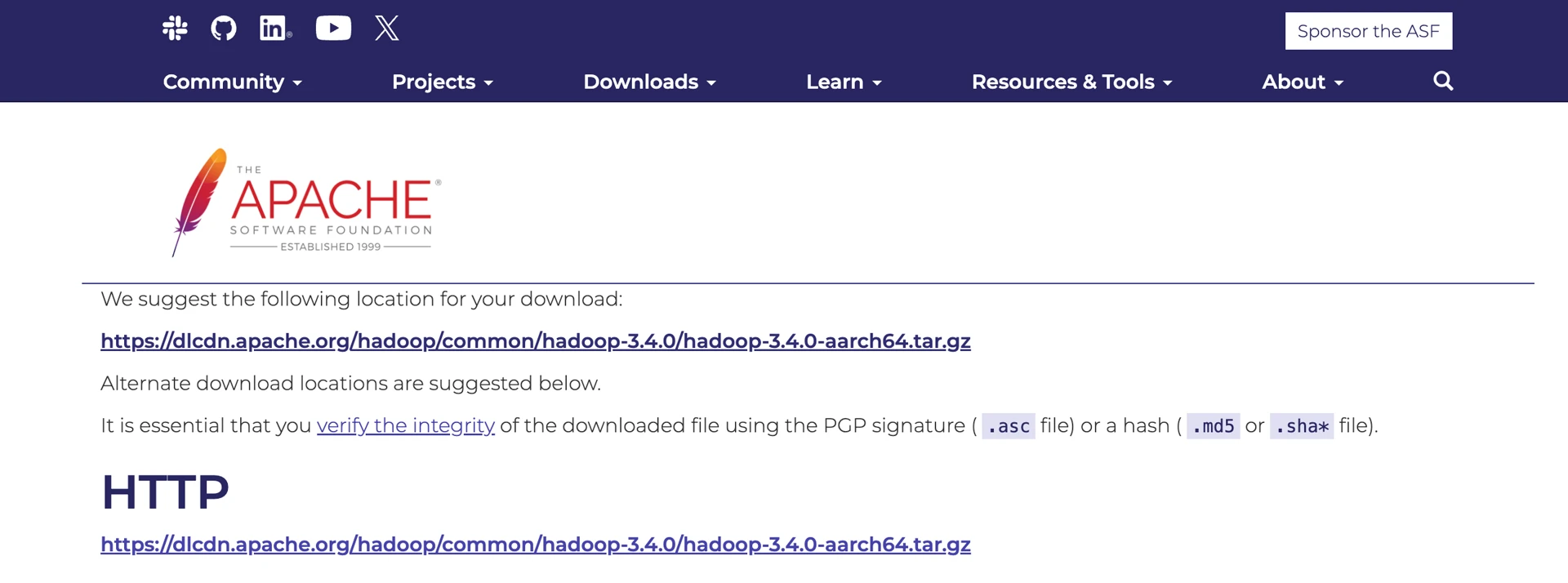 https://www.apache.org/dyn/closer.cgi/hadoop/common/hadoop-3.4.0/hadoop-3.4.0-aarch64.tar.gz