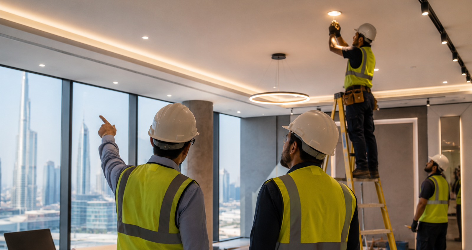 micro-blog-3.jpg Supervisor giving instructions while technicians install lighting