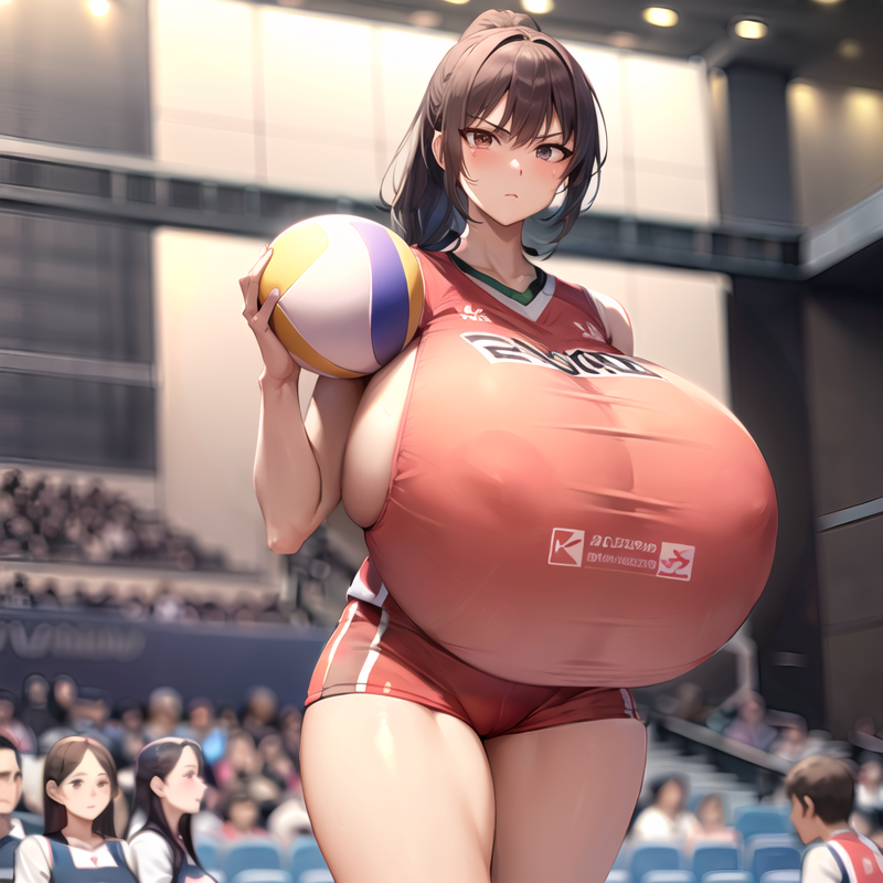 爆乳バレー選手たち♡♡ by kana with huge breasts, large breasts, plump, volleyball