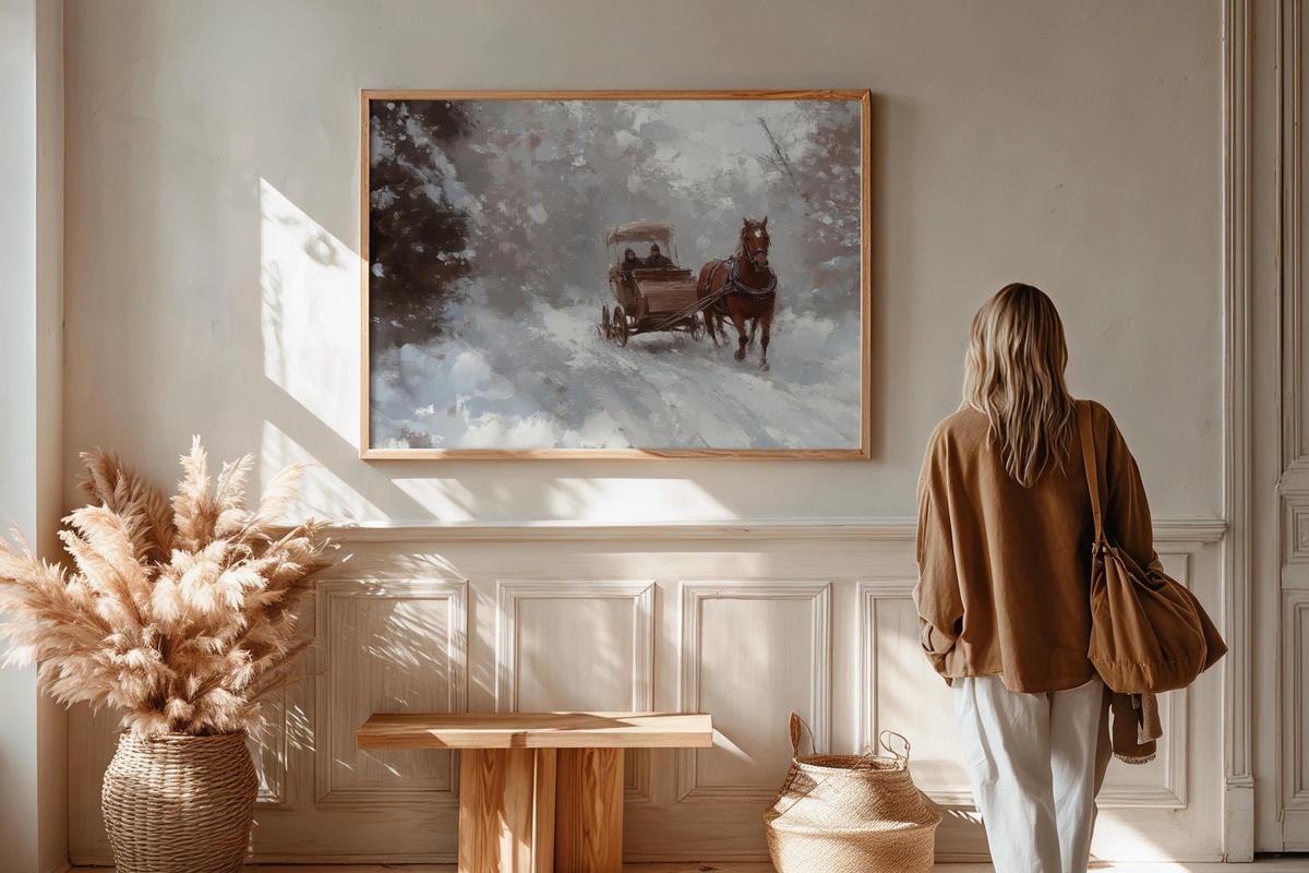Whispering Snow Trails Printable Wall Art