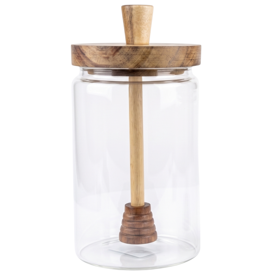 Frasco mielero vidrio/acacia, 850ml