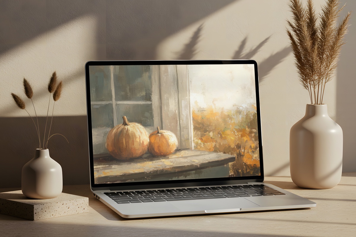 Window View of Harvest Fall PC Wallpaper