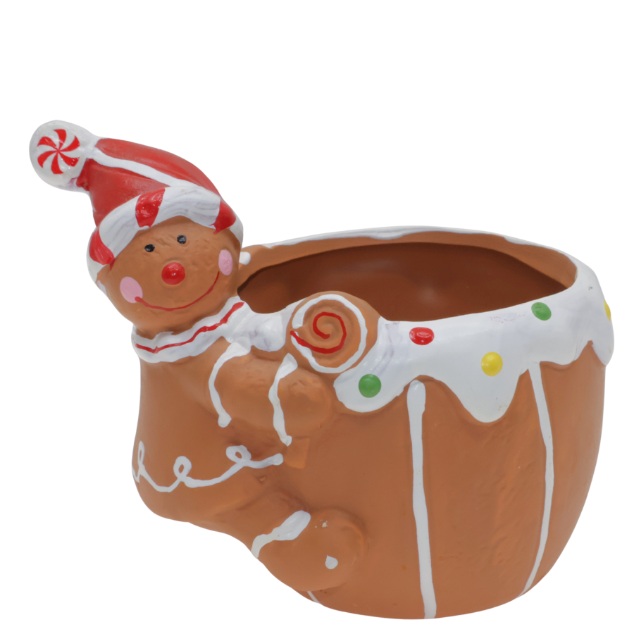 Mini macetero navideño cerámica, 9.5x7.5cm