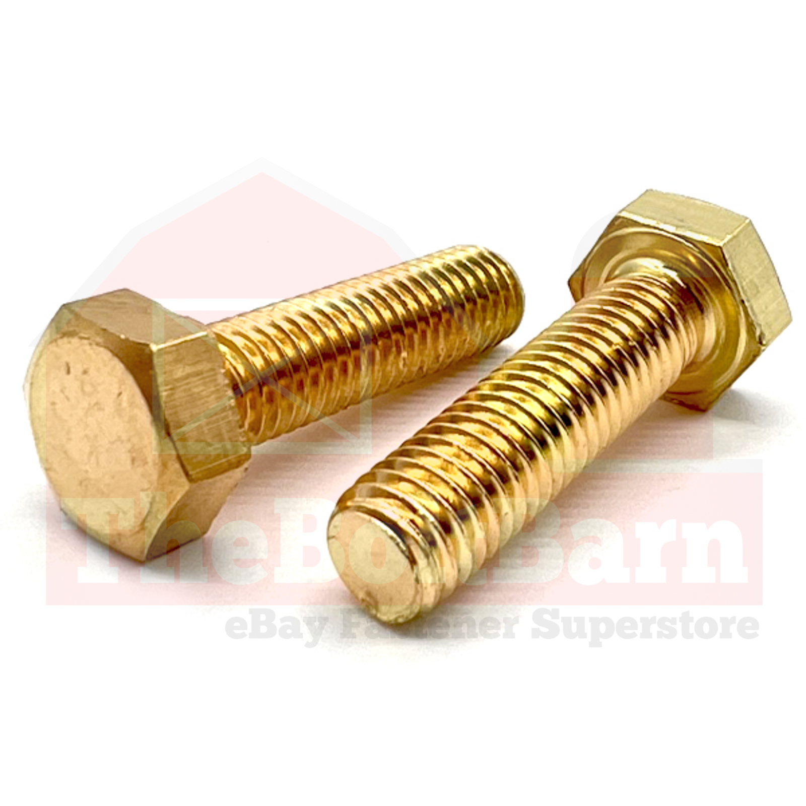 1/4"-20 Brass Hex Tap Bolts Full Thread (Choose Length & Qty)