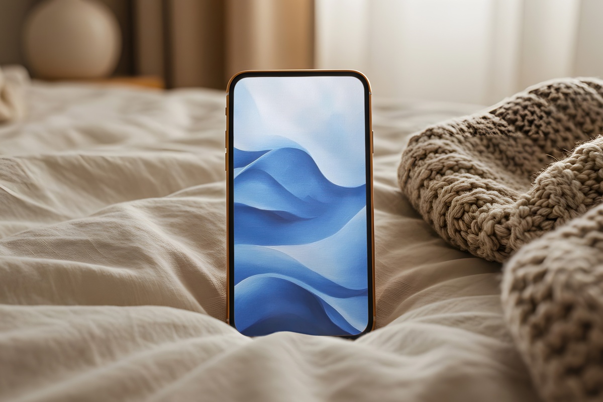 Ocean Wave Blue Harmony iPhone Wallpaper