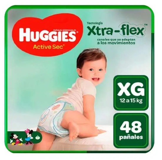 Huggies Active Sec Xg Xtra-Flex Bol/ 48