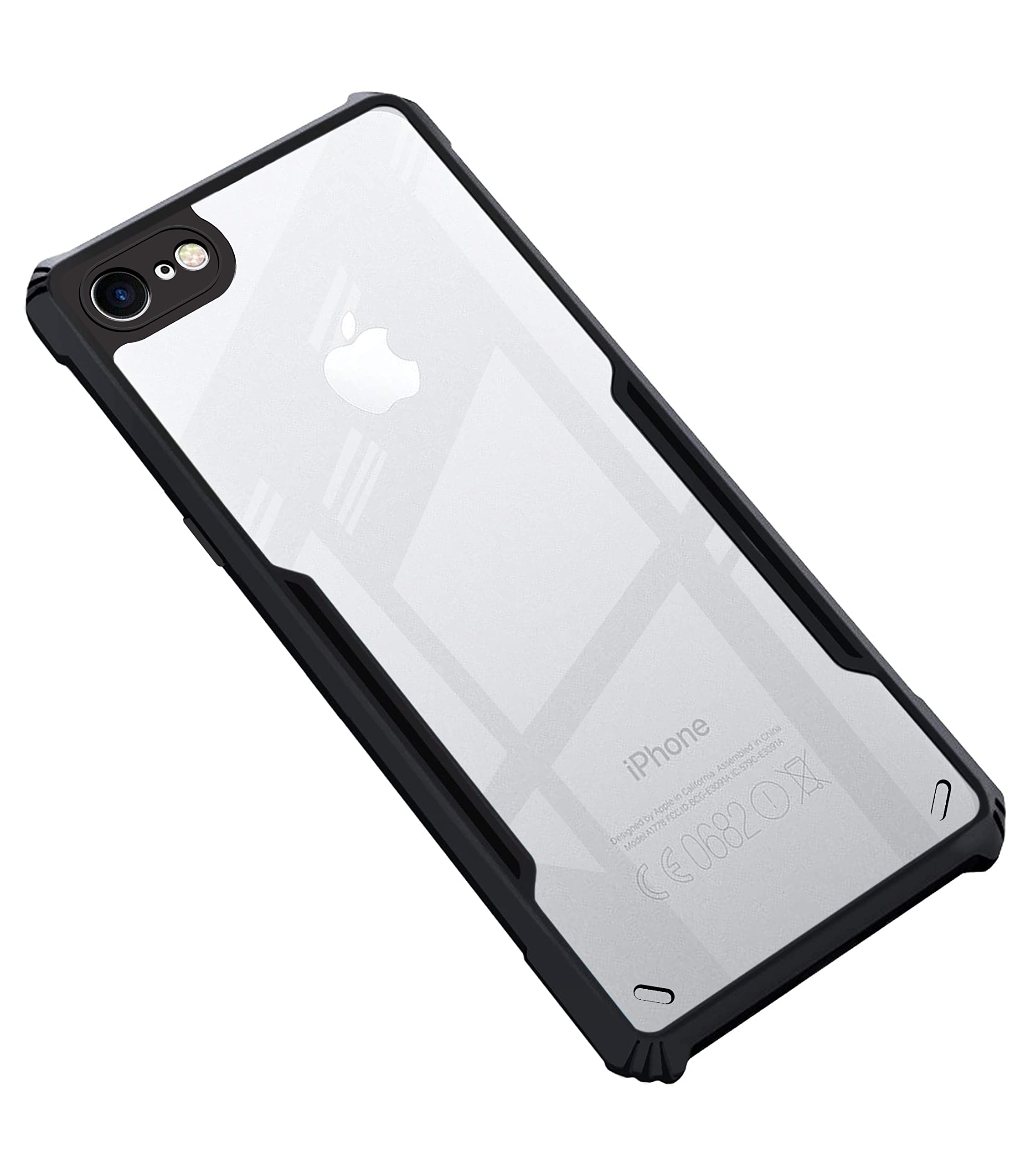 iPhone 8 - Black Border - Transparent Back iPaky Mobile Back Cover Case