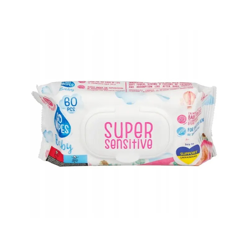 Chusteczki nawilżane Super Sensetive Baby Flip top “GoWipes” A*60