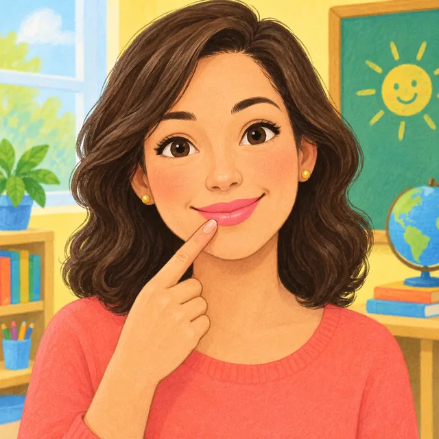 Scene: Her lips are pink.