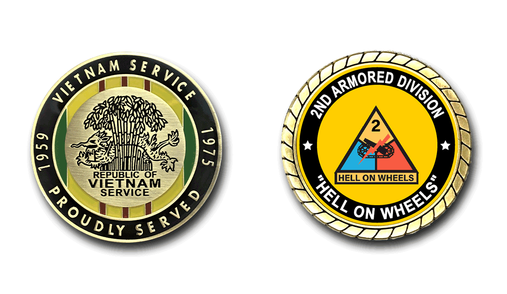 2nd Armored Division “Hell on Wheels” Vietnam Service Challenge Coin