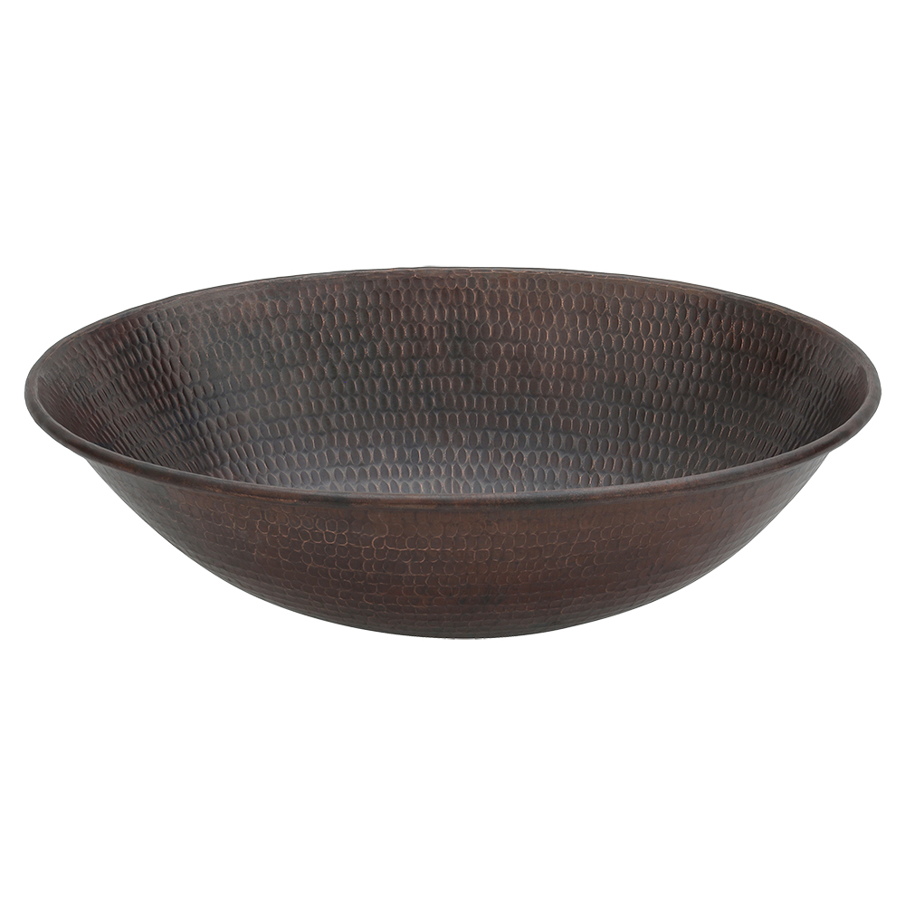 Premier Copper Products 17" Oval Copper Bathroom Sink, Oil Rubbed Bronze, VO17WDB