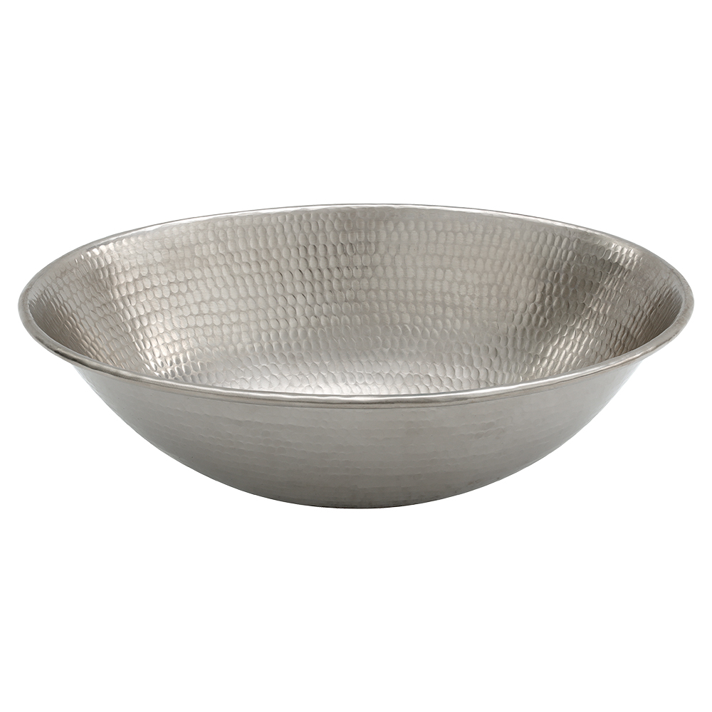 Premier Copper Products 17" Oval Copper Bathroom Sink, Nickel, VO17WEN