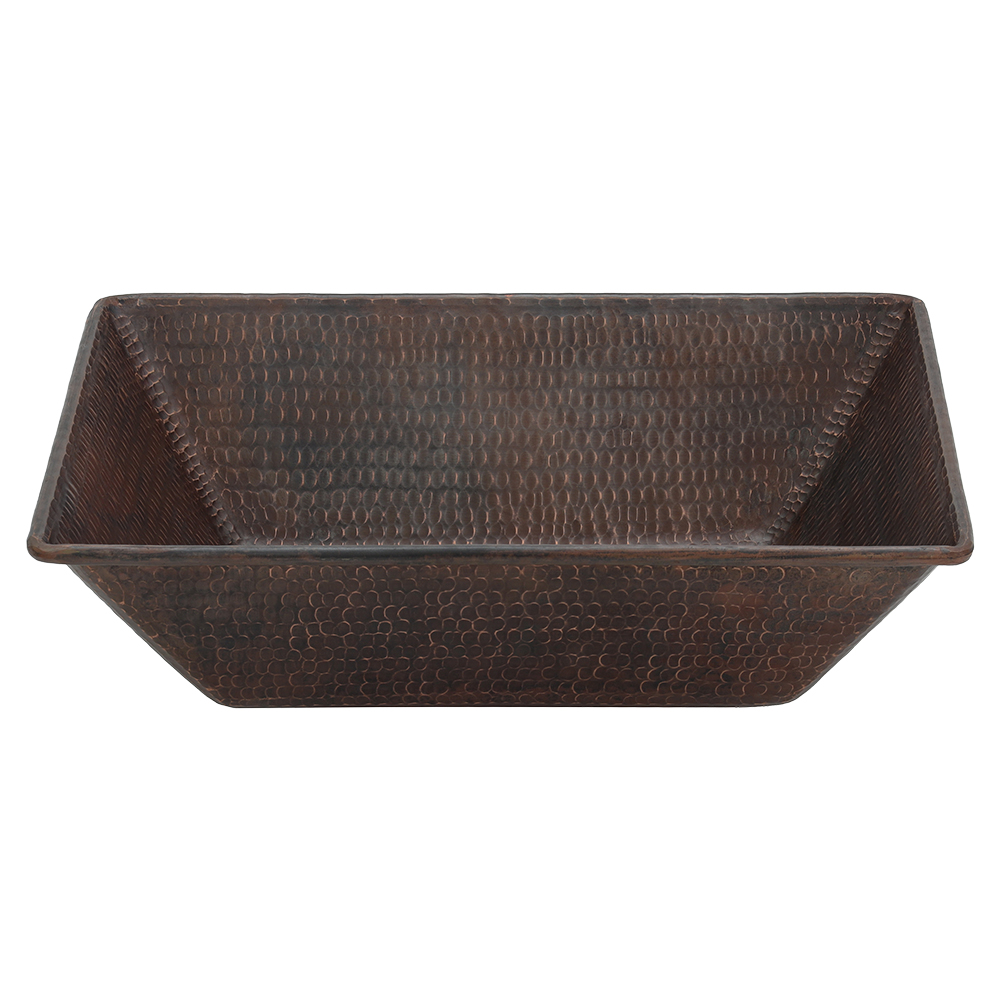 Premier Copper Products 17" Rectangle Copper Bathroom Sink, Oil Rubbed Bronze, VREC17WDB