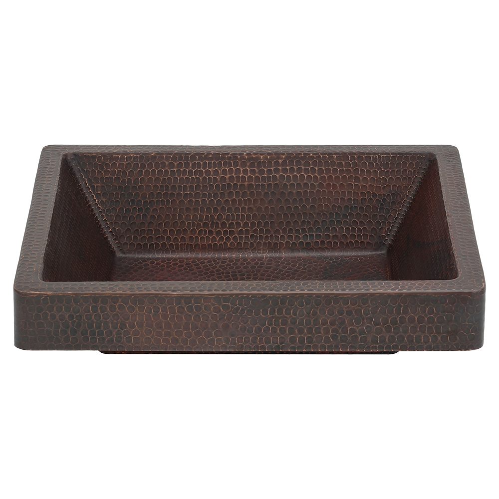 Premier Copper Products 19" Rectangle Copper Bathroom Sink, Oil Rubbed Bronze, VREC19SKDB