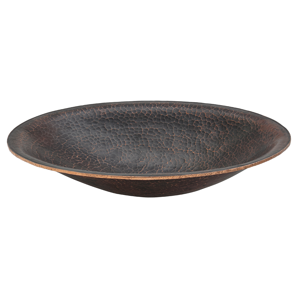 Premier Copper Products 20" Oval Copper Bathroom Sink, Oil Rubbed Bronze, PVOVAL20