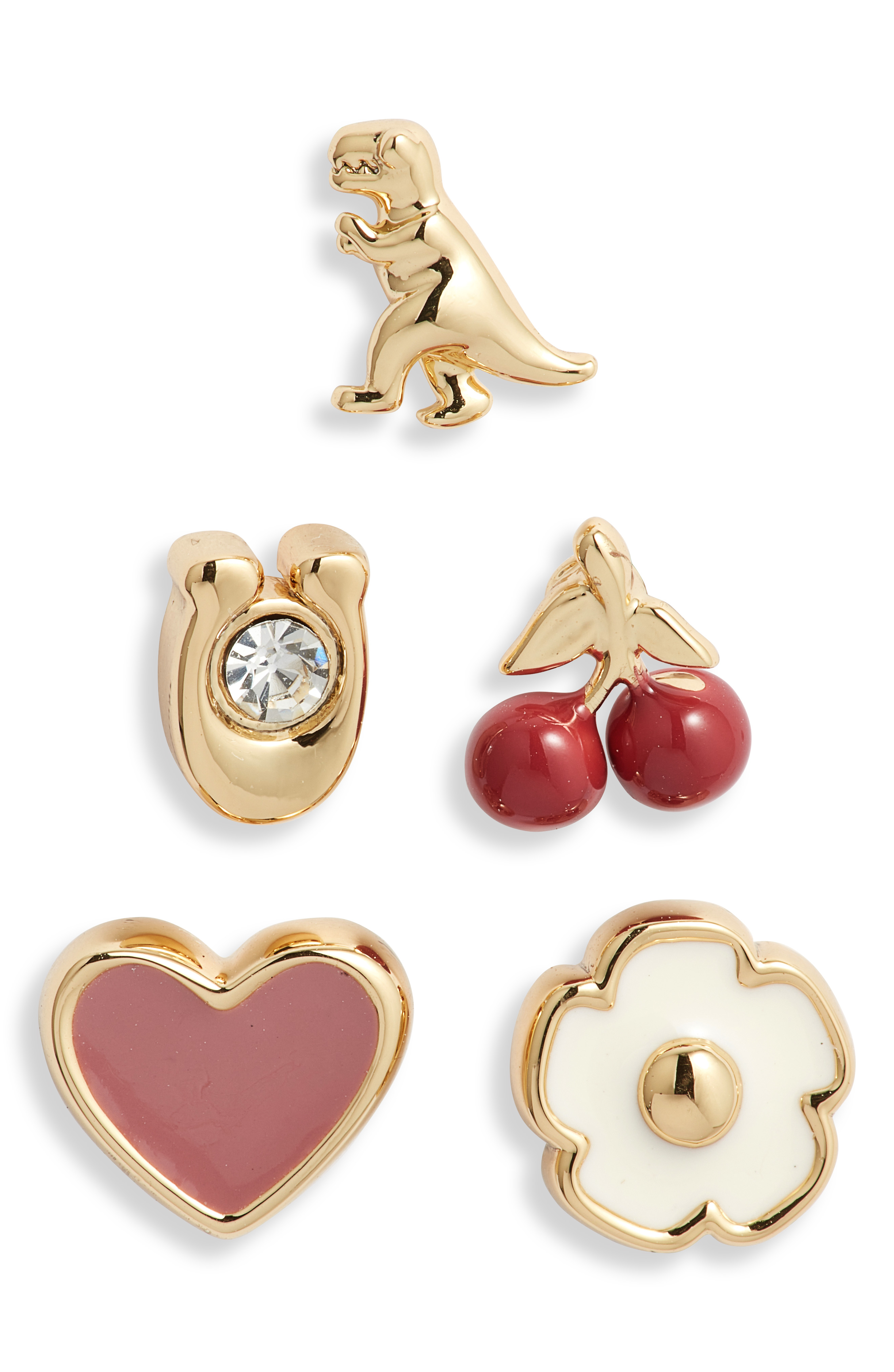  Classic Enamel Earrings, Set of 5 Assorted Studs