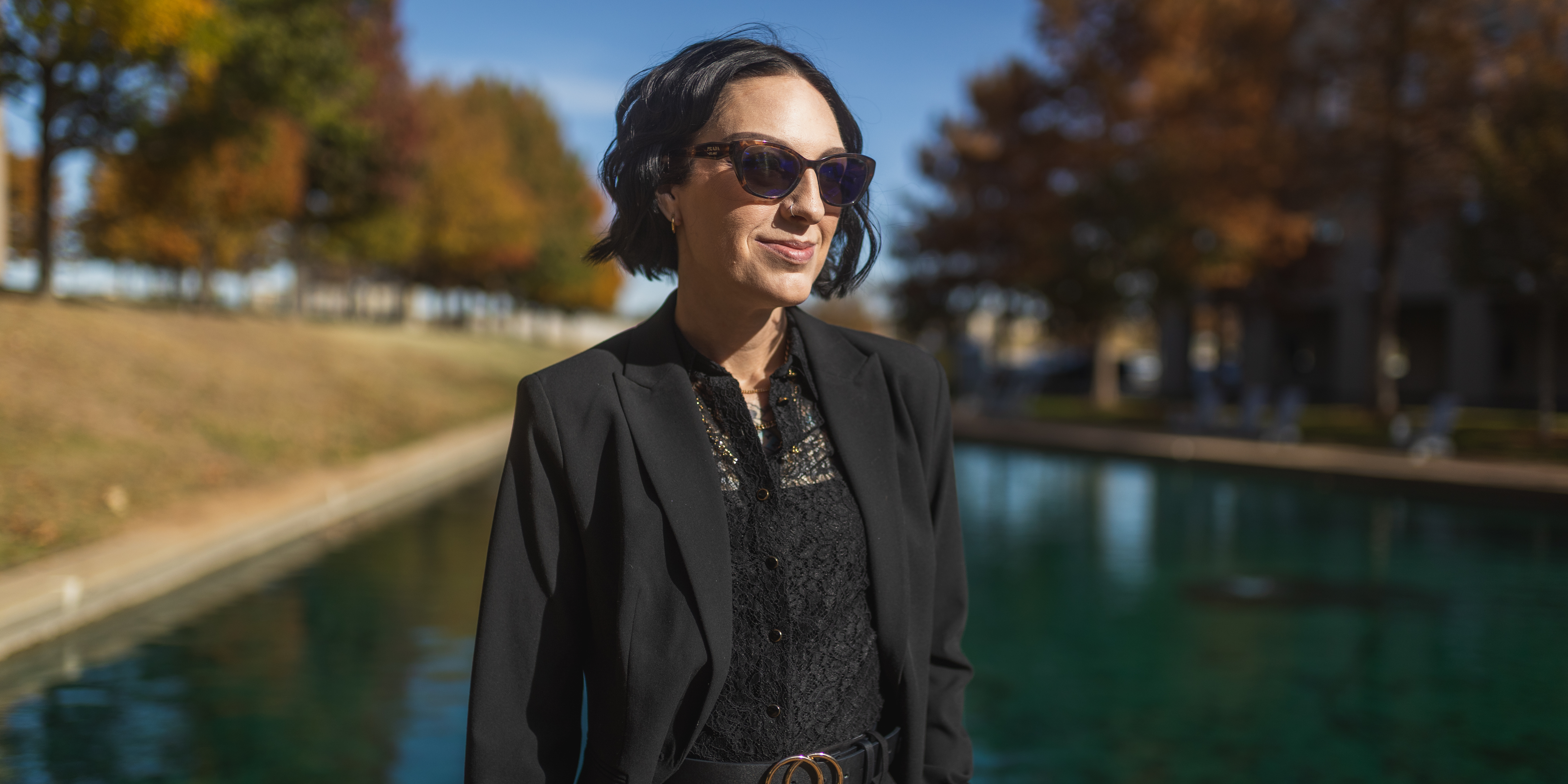 Stacy Willingham exploring Denton neighborhoods