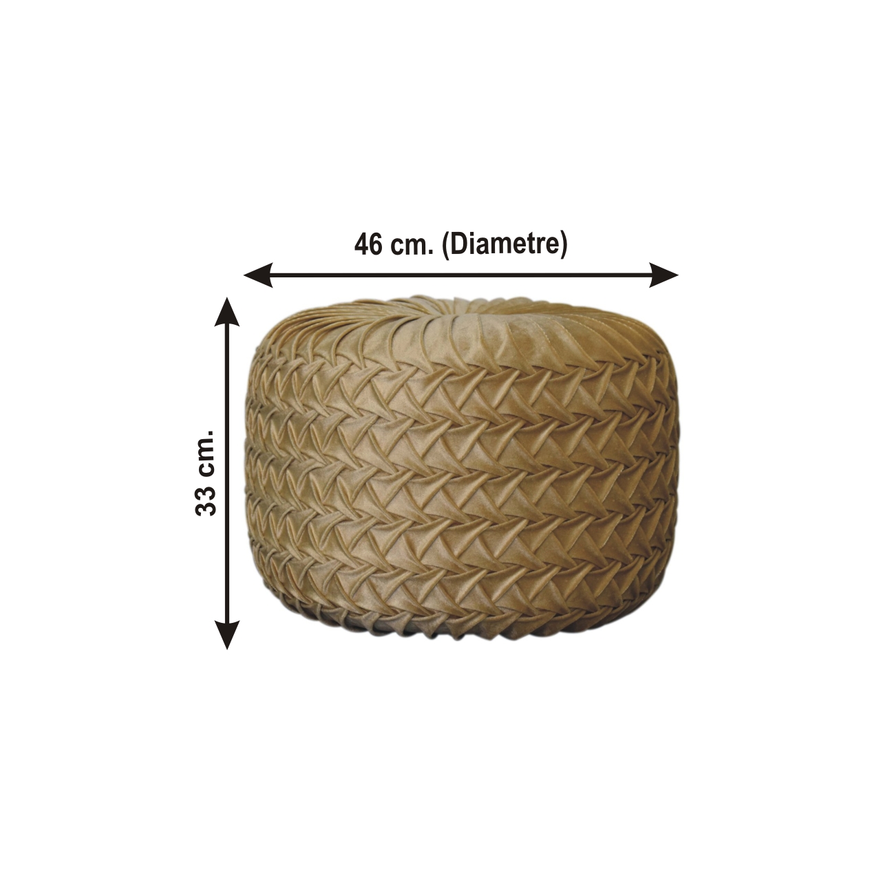 Size chart for Ochre Hart Pouffe