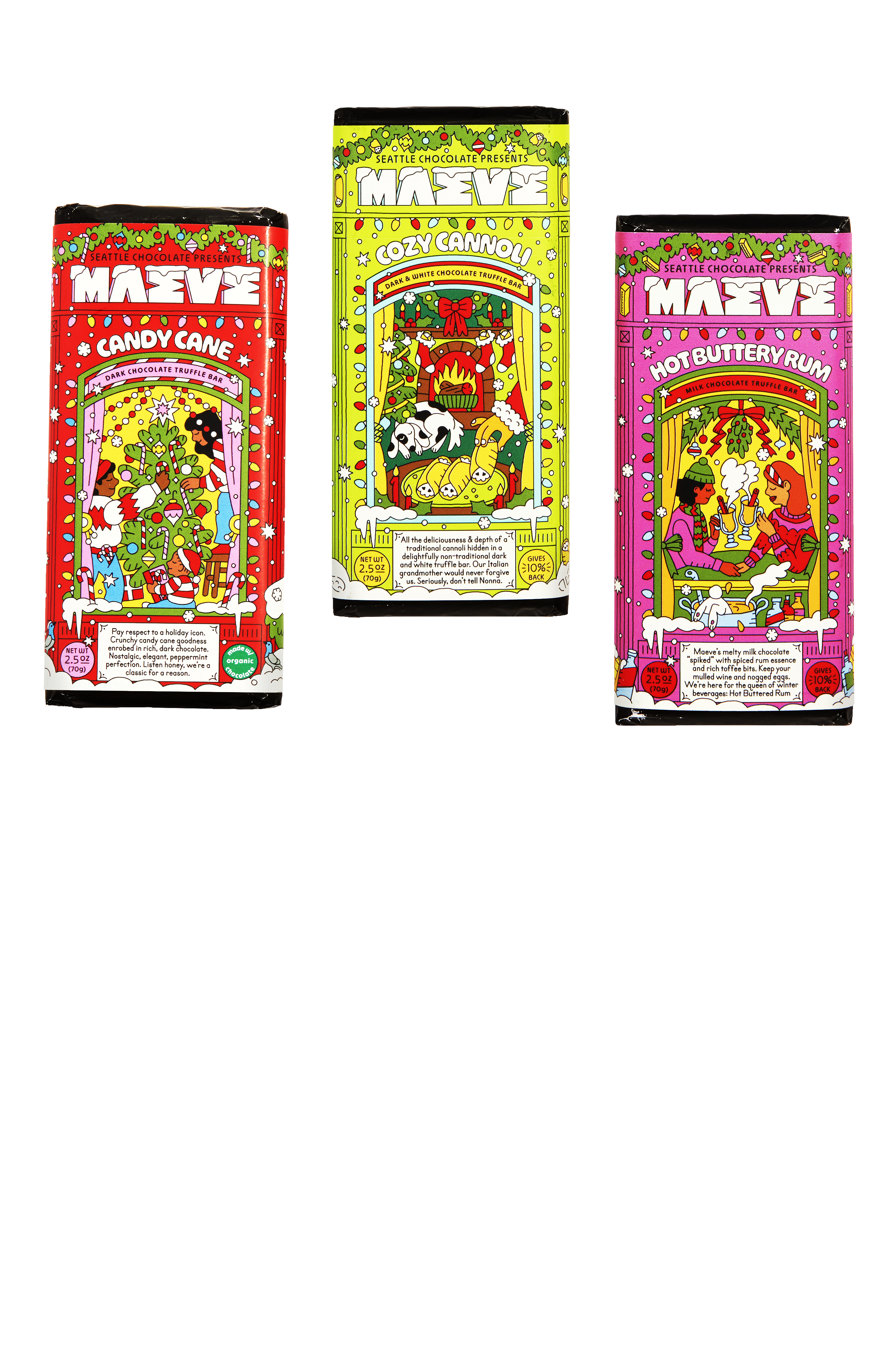 Maeve Chocolate Frosted Eaves Chocolate Bar Trio