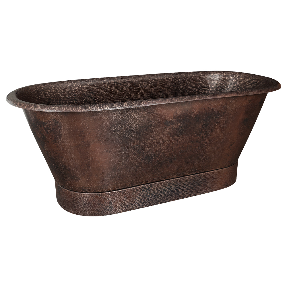 Premier Copper Products 72" Hammered Copper Modern Style Bathtub, BTM72DB