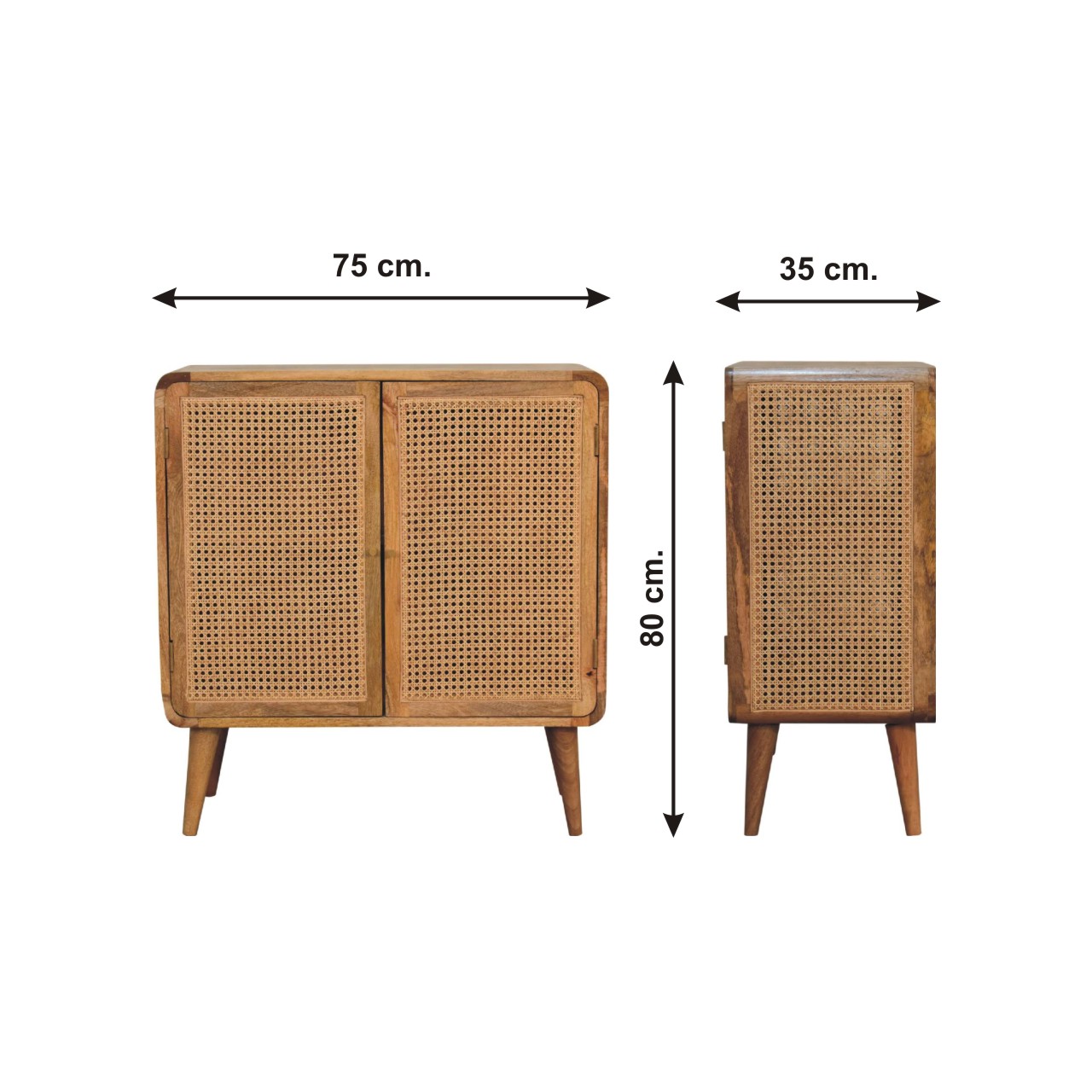 Size chart for Larrisa Woven Storage Cabinet