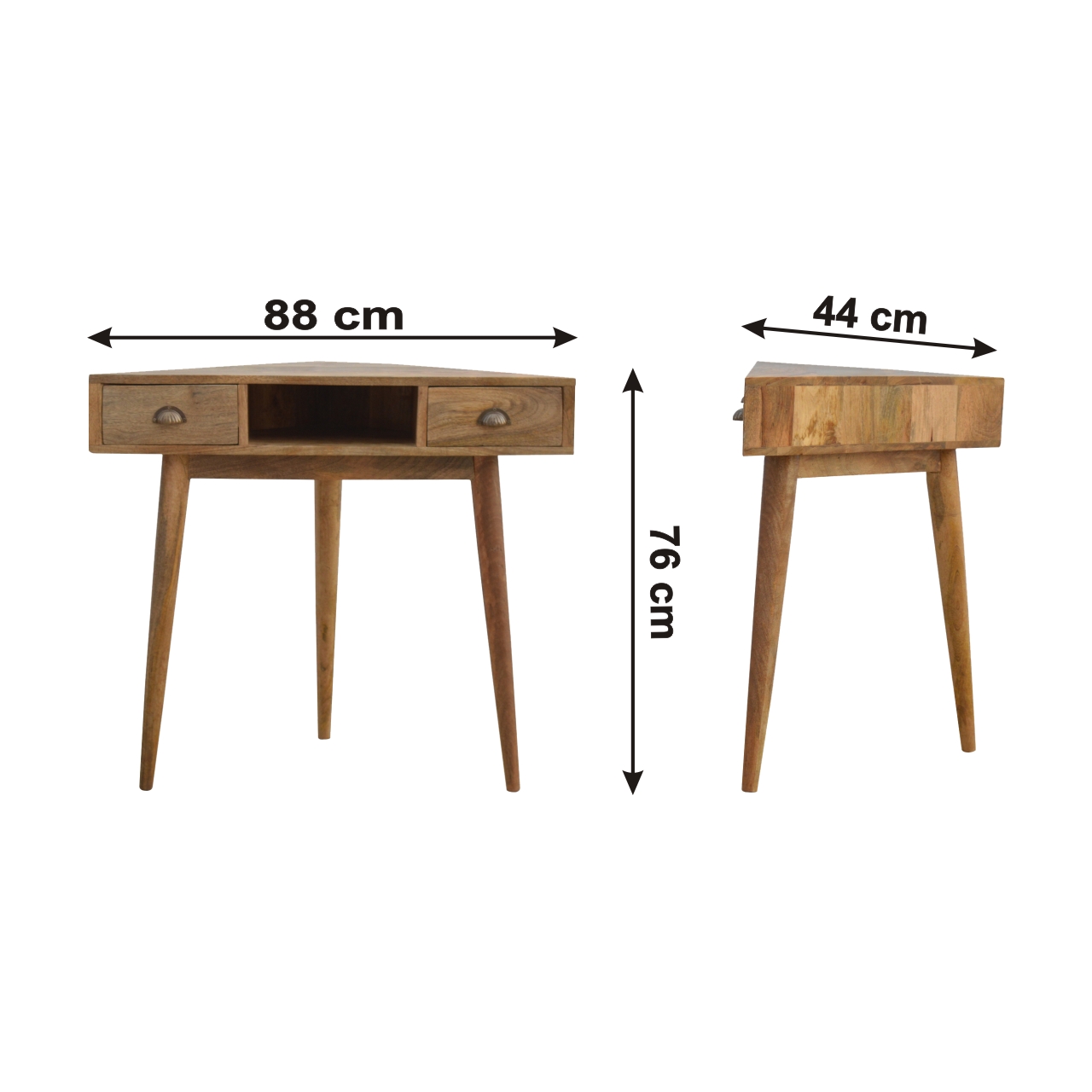 Size chart for Solid Wood Corner Writing Desk