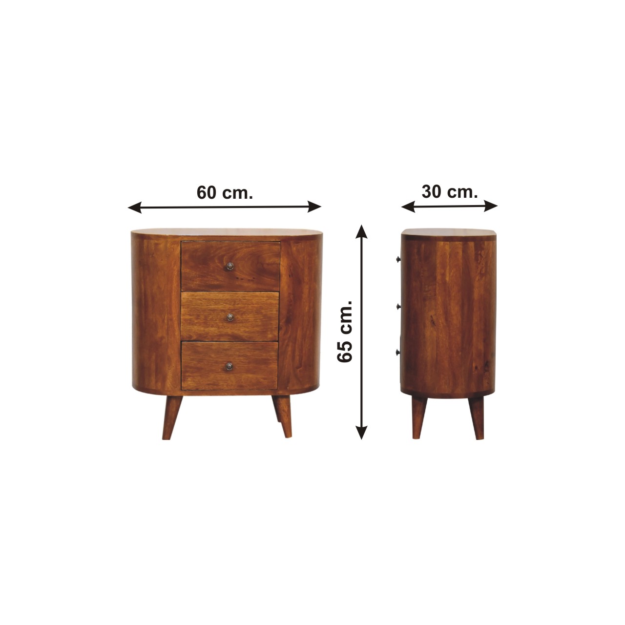 Size chart for Mini Chestnut Cabinet