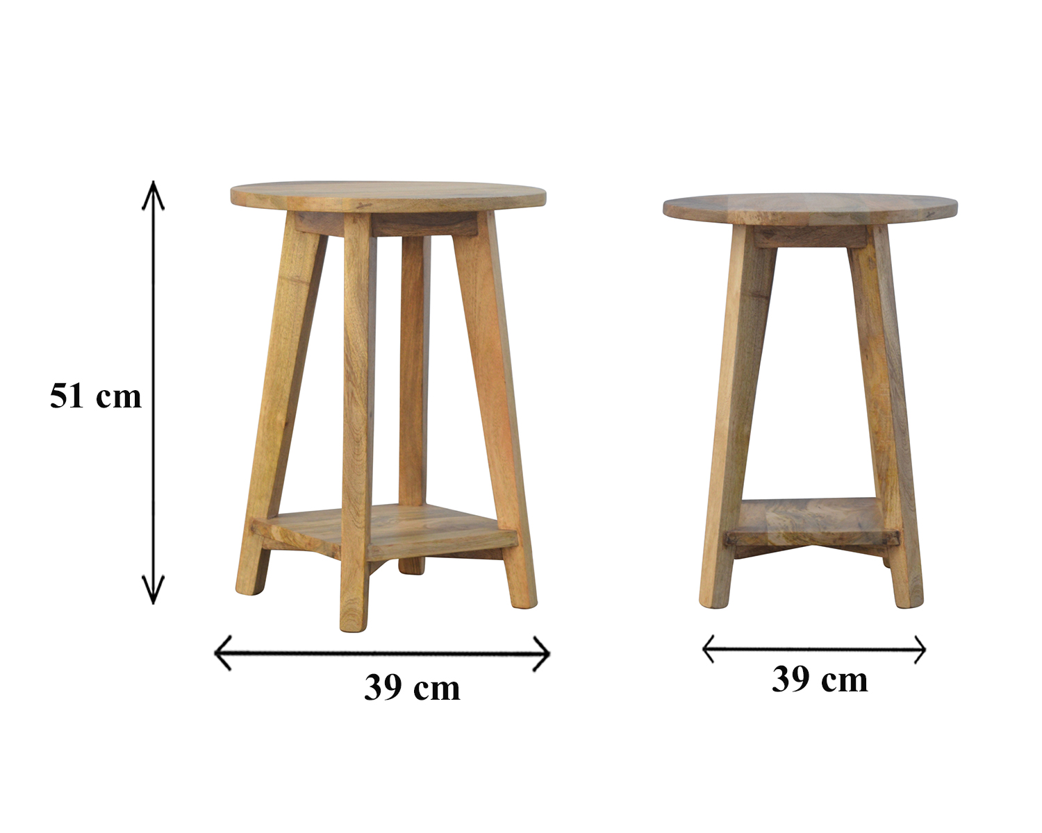 Size chart for Oak-ish Bar Stool
