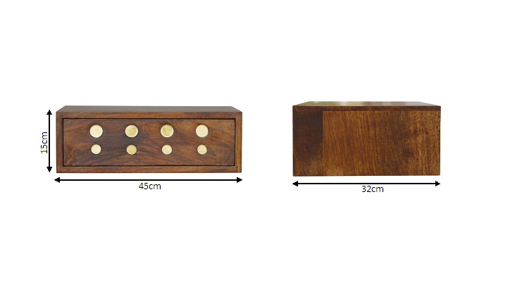 Size chart for Floating Cut out Brass Bedside Table