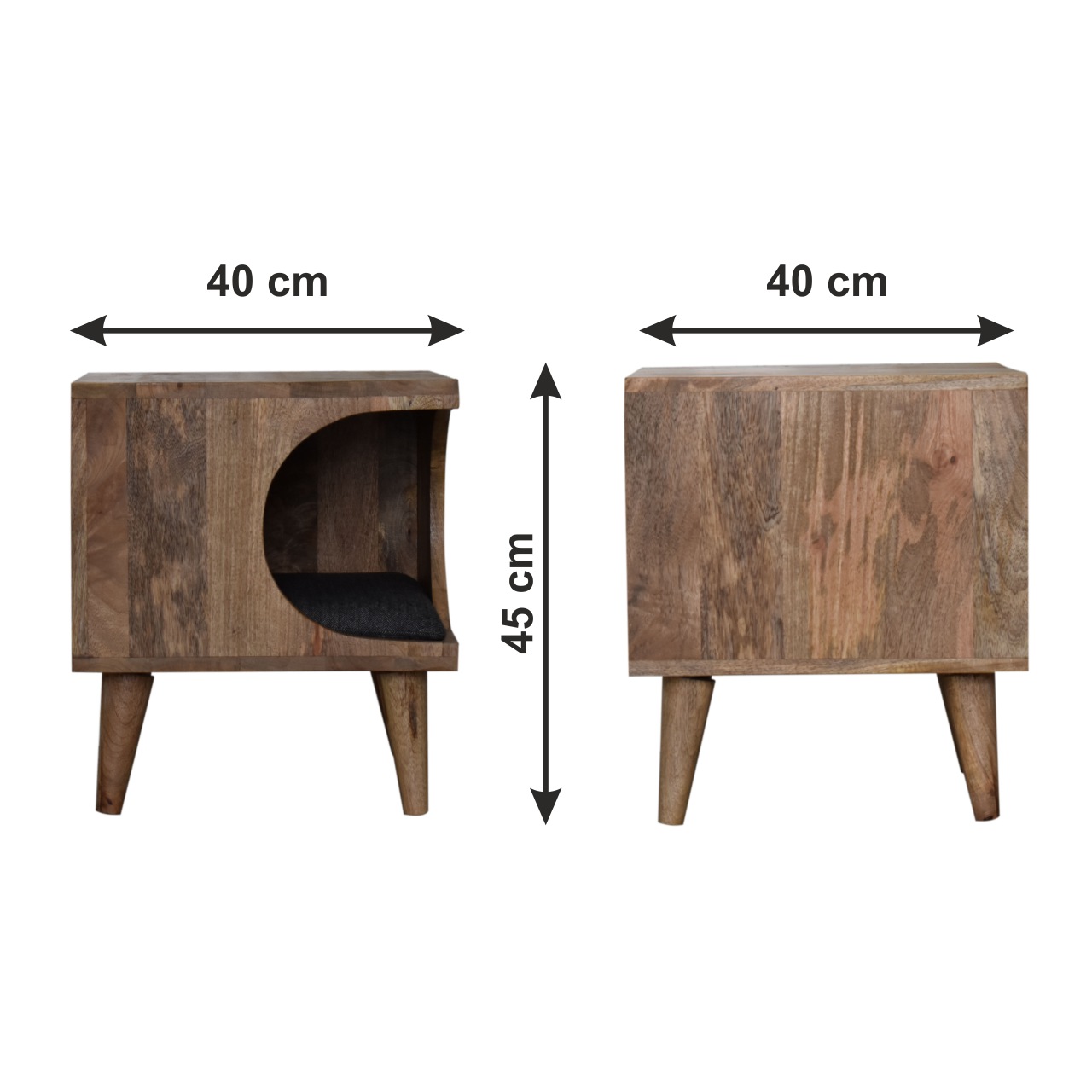 Size chart for Nordic Cut-out Pet Bed | Tweed