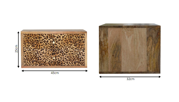 Size chart for Wall Leopard Print Bedside Table
