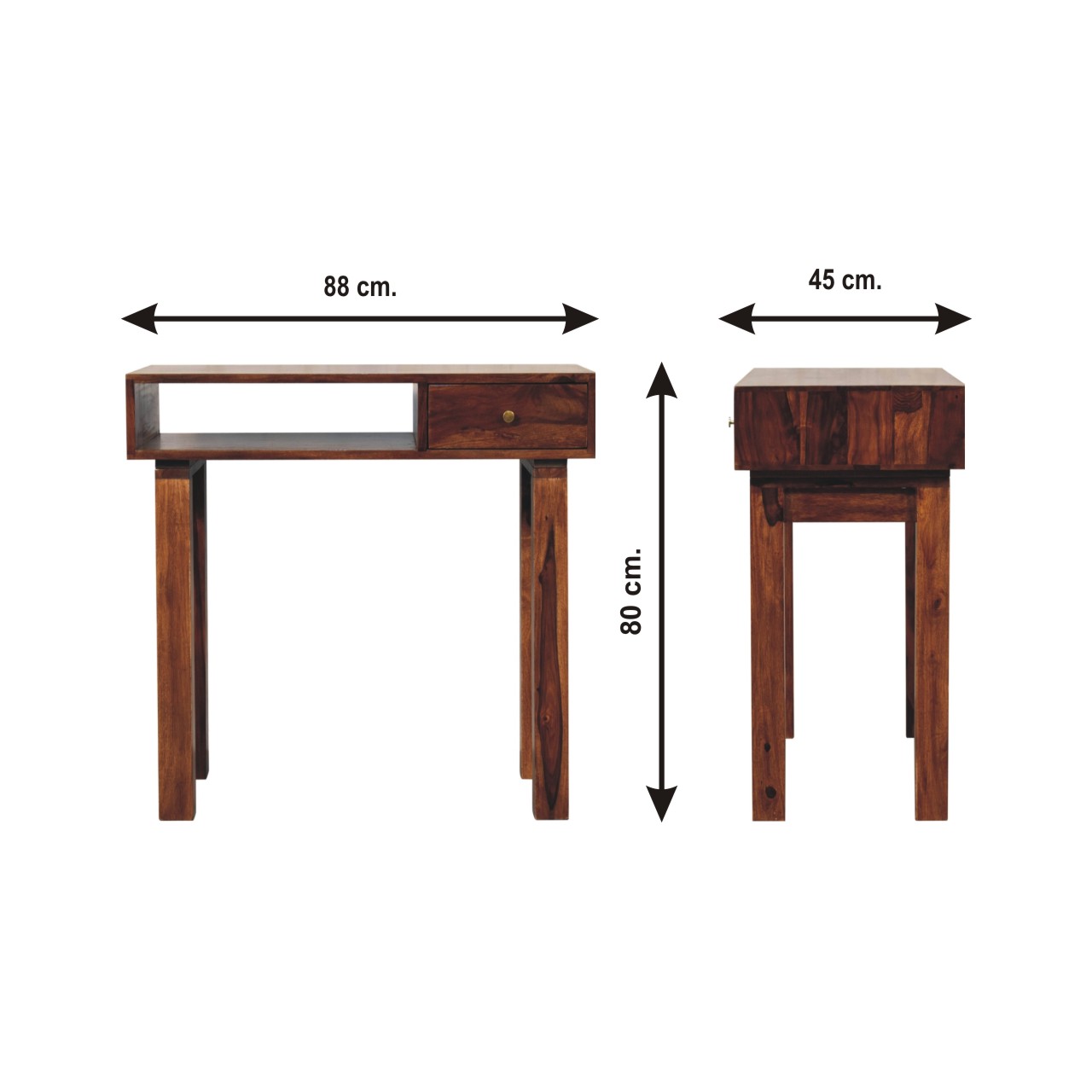 Size chart for Tula Writing Desk | Chestnut Solid Mango Wood