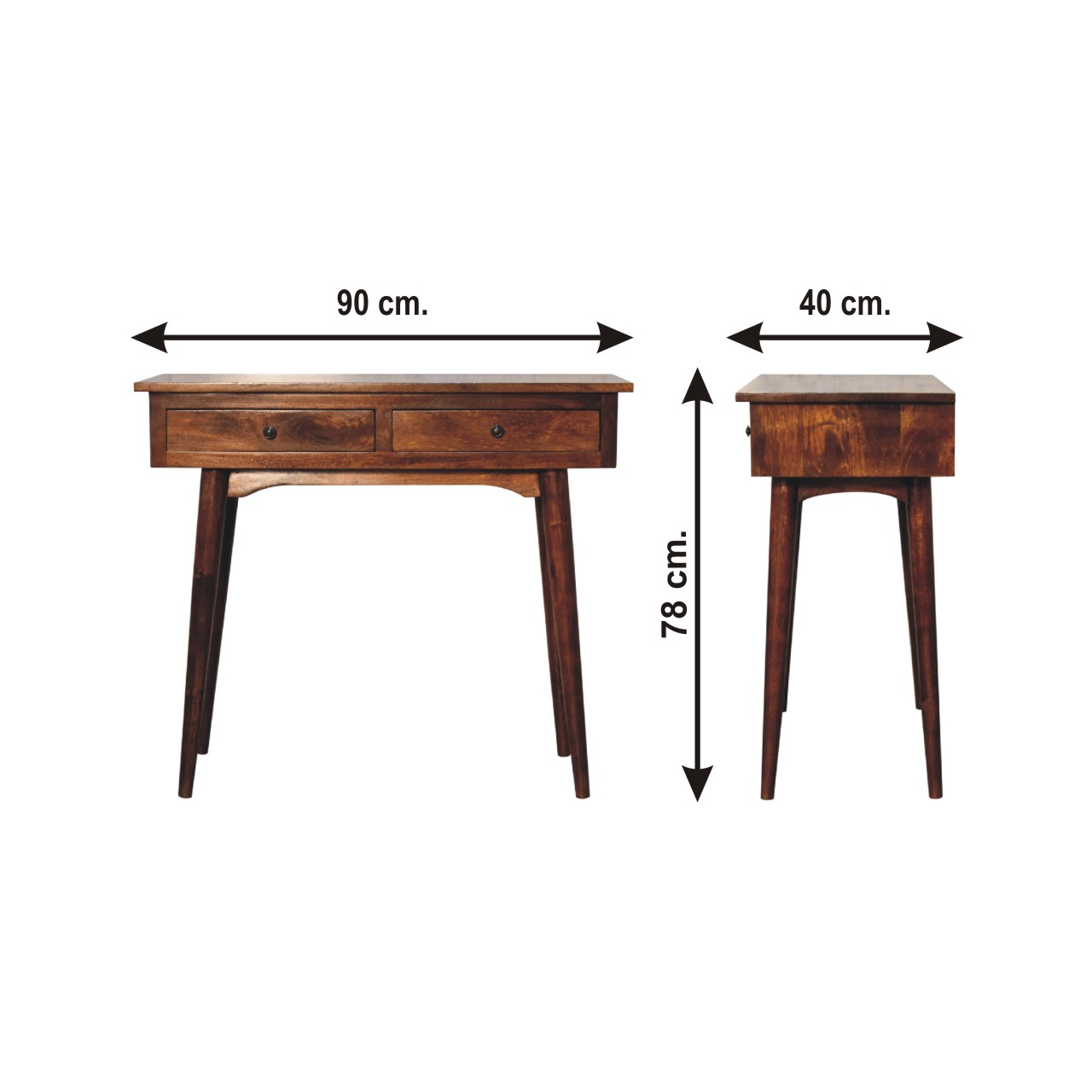 Size chart for Chestnut Hallway 2 Drawer Console Table