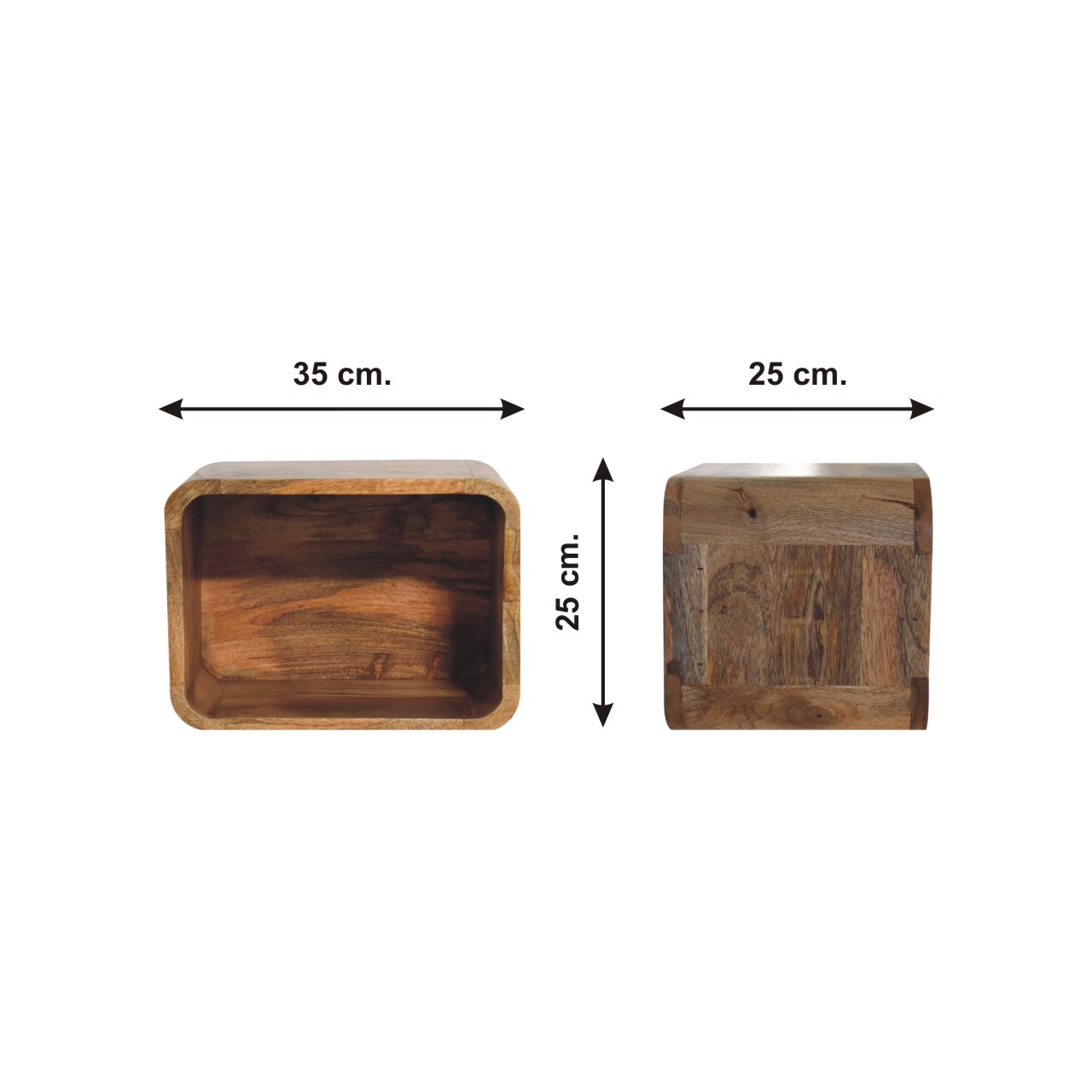 Size chart for Oak-ish Floating Open Bedside Table | Wall-Mounted
