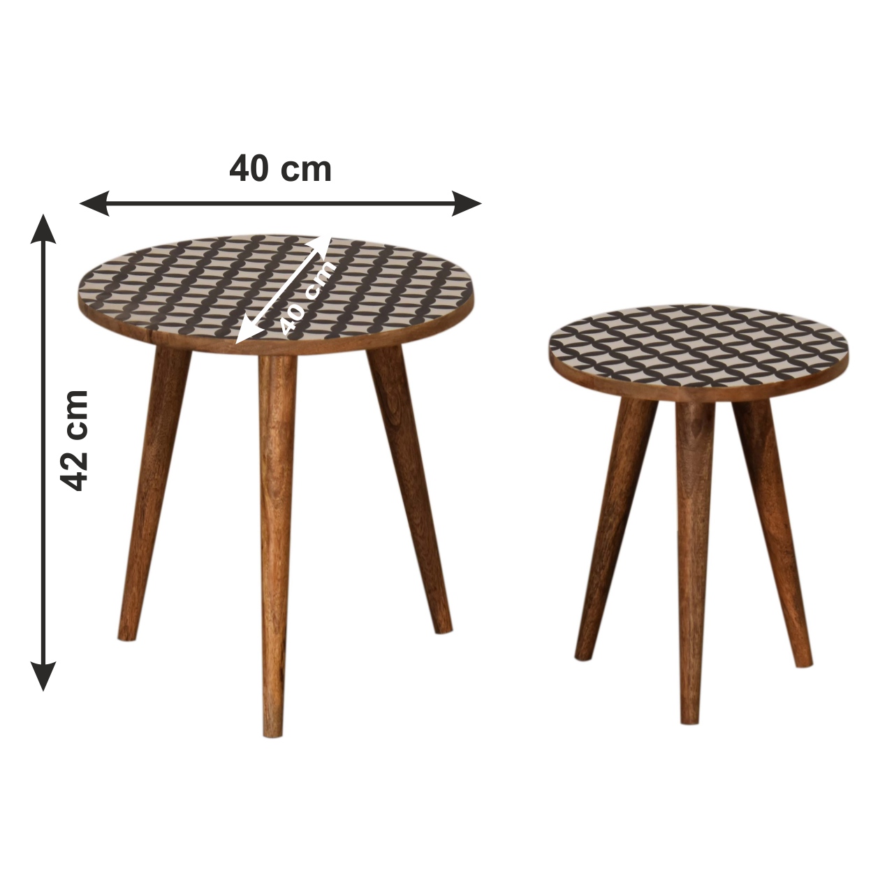 Size chart for Monochrome End Table Accent Piece