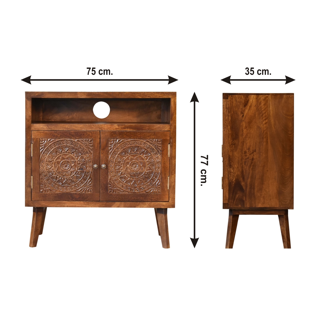 Size chart for Tova Open Shelf Cabinet