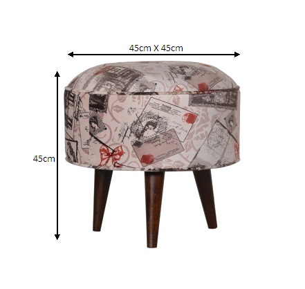 Size chart for Postcard Footstool
