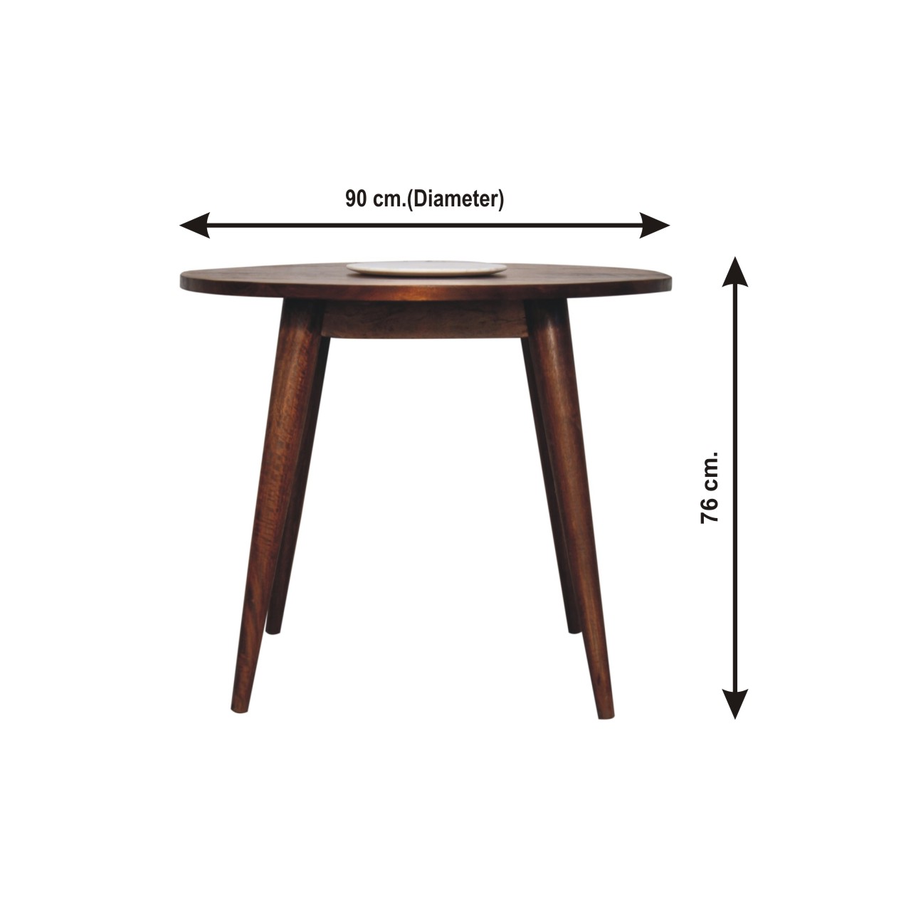 Size chart for Chestnut Round Nordic End Table Chest of Drawers