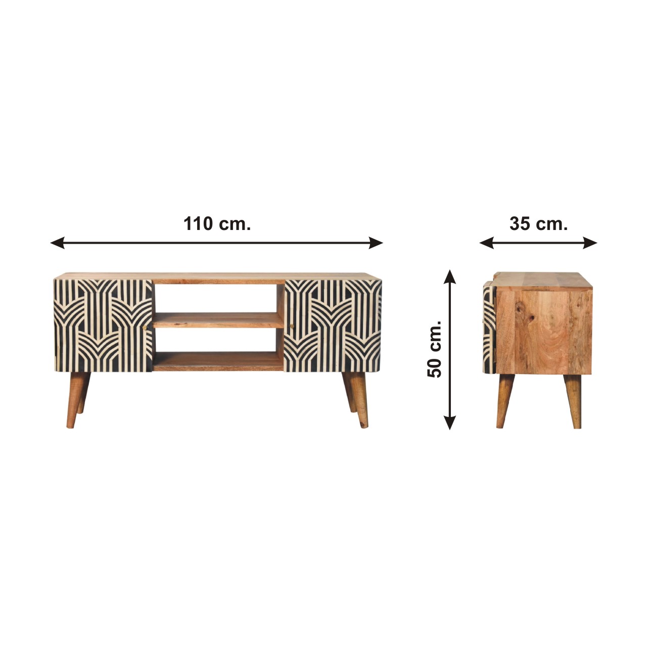 Size chart for Edessa Media Unit